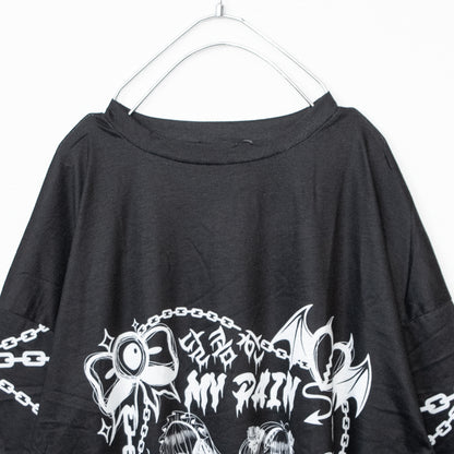 SUNCITY DOLL x ACDC RAG Sweet My Pain Huge T-shirt BLACK