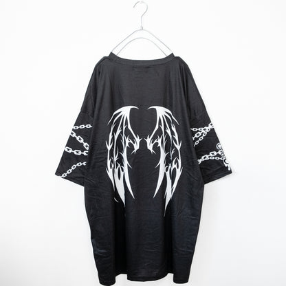 SUNCITY DOLL x ACDC RAG Sweet My Pain Huge T-shirt BLACK