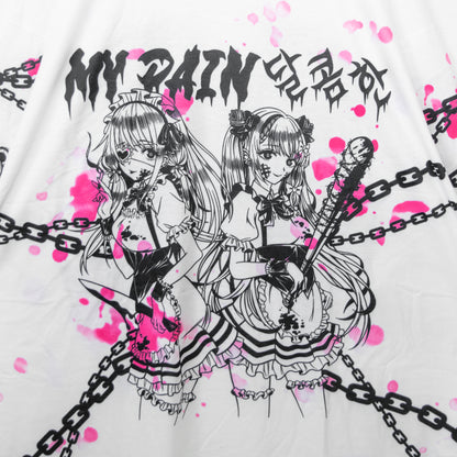 SUNCITY DOLL x ACDC RAG Sweet My Pain ヒュージTシャツ WHITE