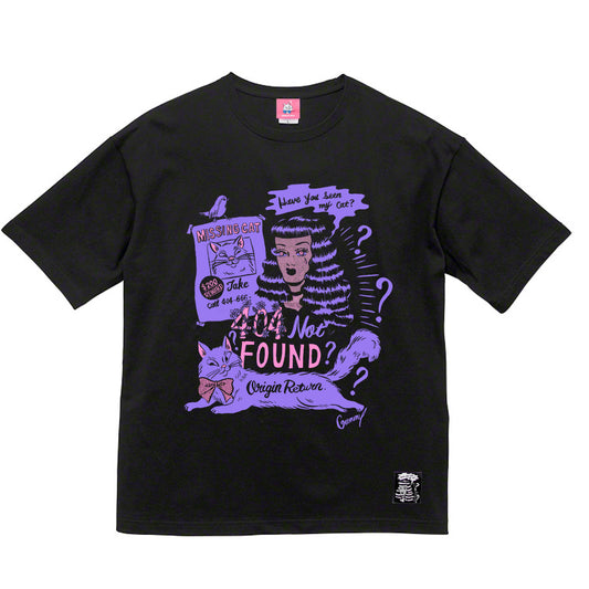 [Shipping in late May] NOIKISU x Gummy 404 NOT FOUND Short Sleeve T-Shirt BLACK