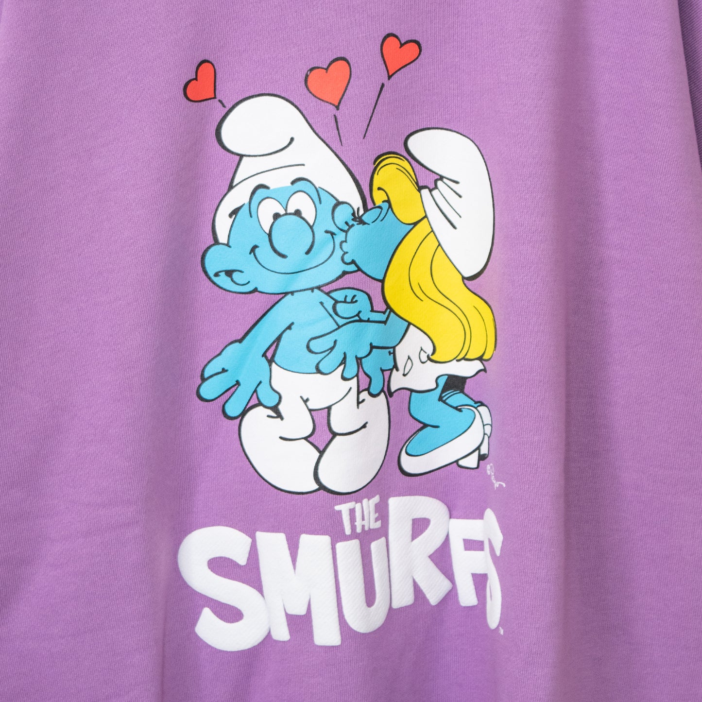 THE SMURFS Smurf character print sweatshirt PURPLE