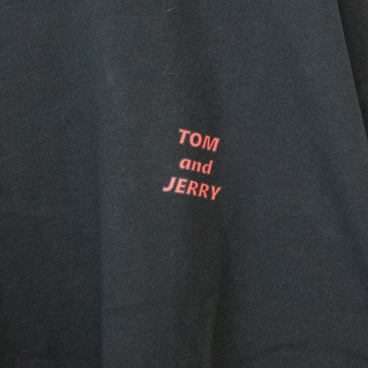 Tom &amp; Jerry Back Print L/ST Shirt BLACK