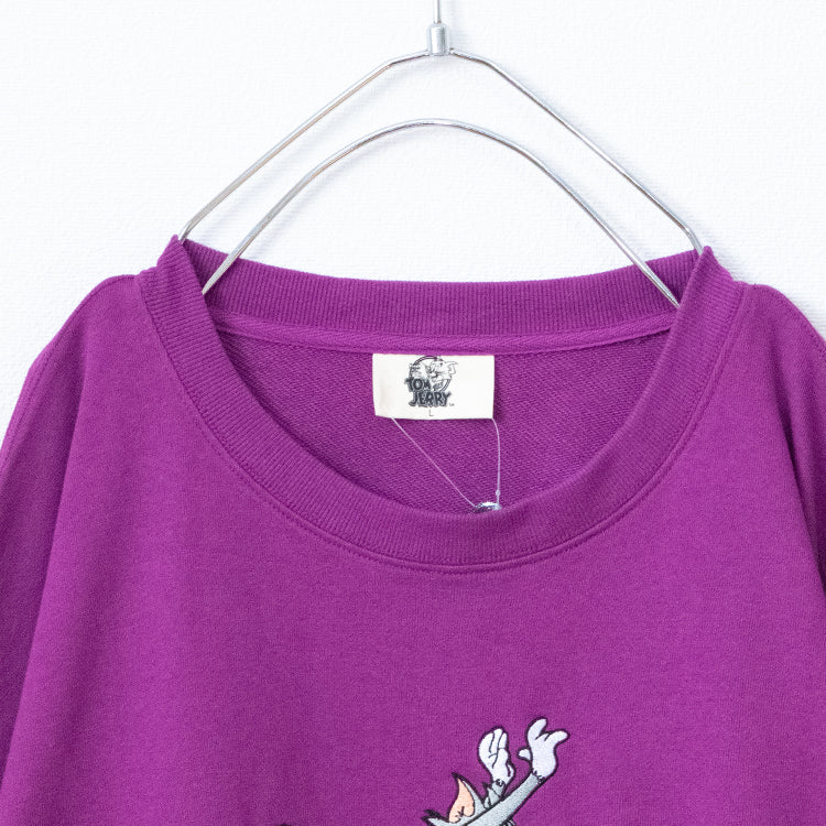 Tom &amp; Jerry embroidered fleece sweatshirt, Grape