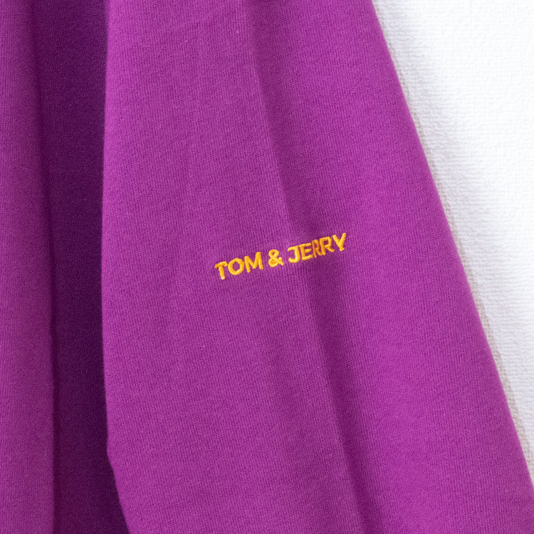 Tom &amp; Jerry embroidered fleece sweatshirt, Grape