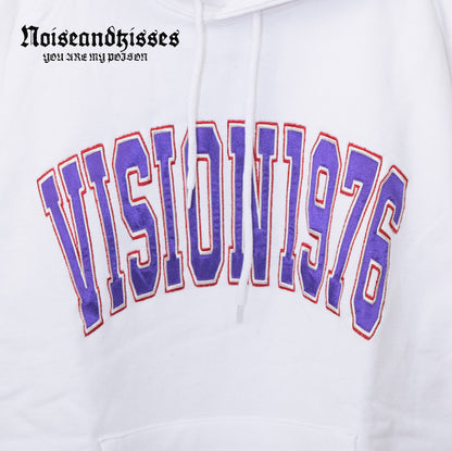VISION STREET WEAR Satin Patch Hoodie WHITE