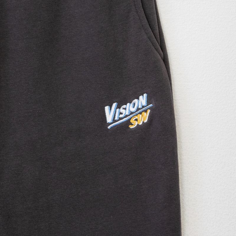 VISION STREET WEAR fleece-lined sweatpants with embroidered logo, CHARCOAL