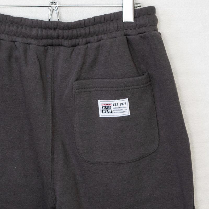 VISION STREET WEAR fleece-lined sweatpants with embroidered logo, CHARCOAL
