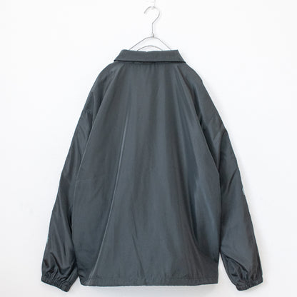 VISION STREET WEAR Sleeve Embroidered Wide Coach Jacket CHARCOAL
