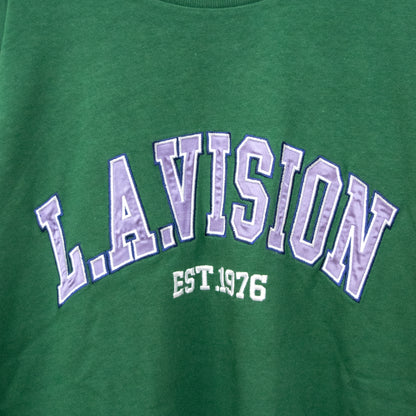 VISION STREET WEAR ヘビーウェイトサテンワッペントレーナー GREEN グリーン 緑
