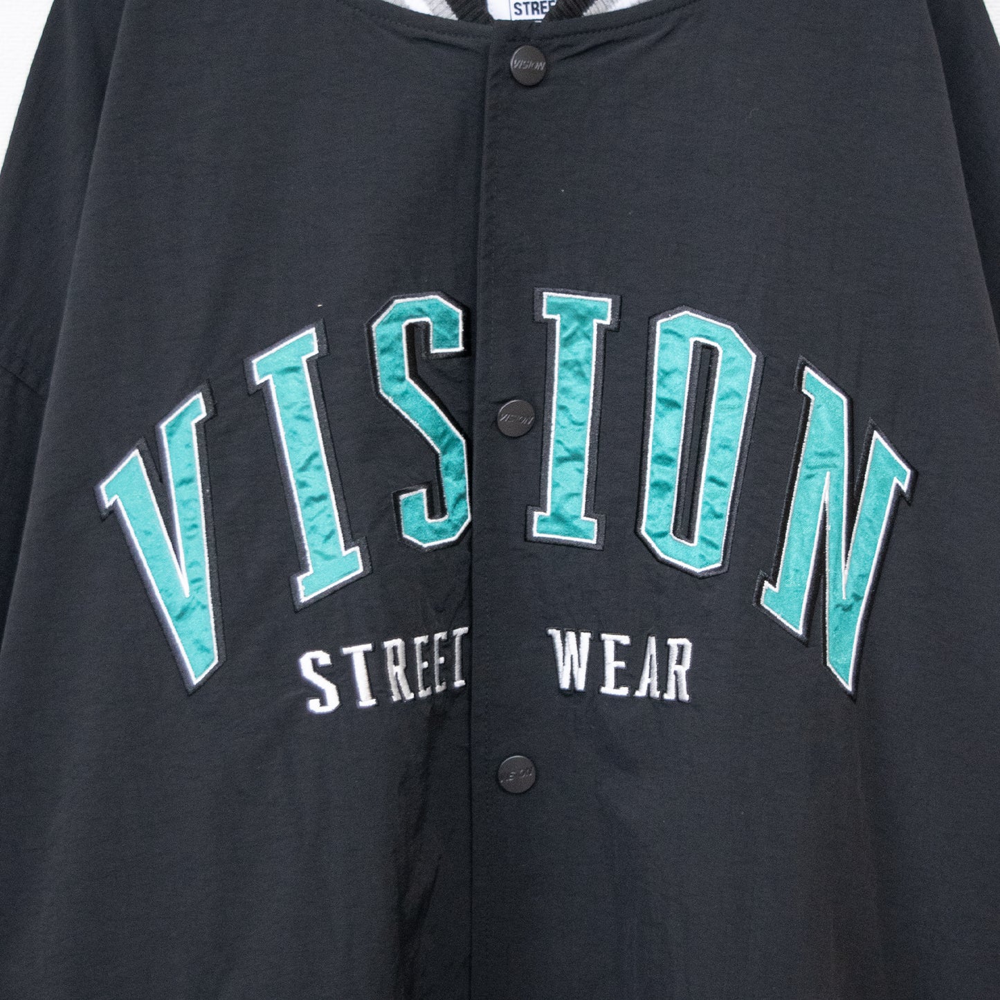 VISION STREET WEAR Nylon Patch Stadium Jacket BLACK