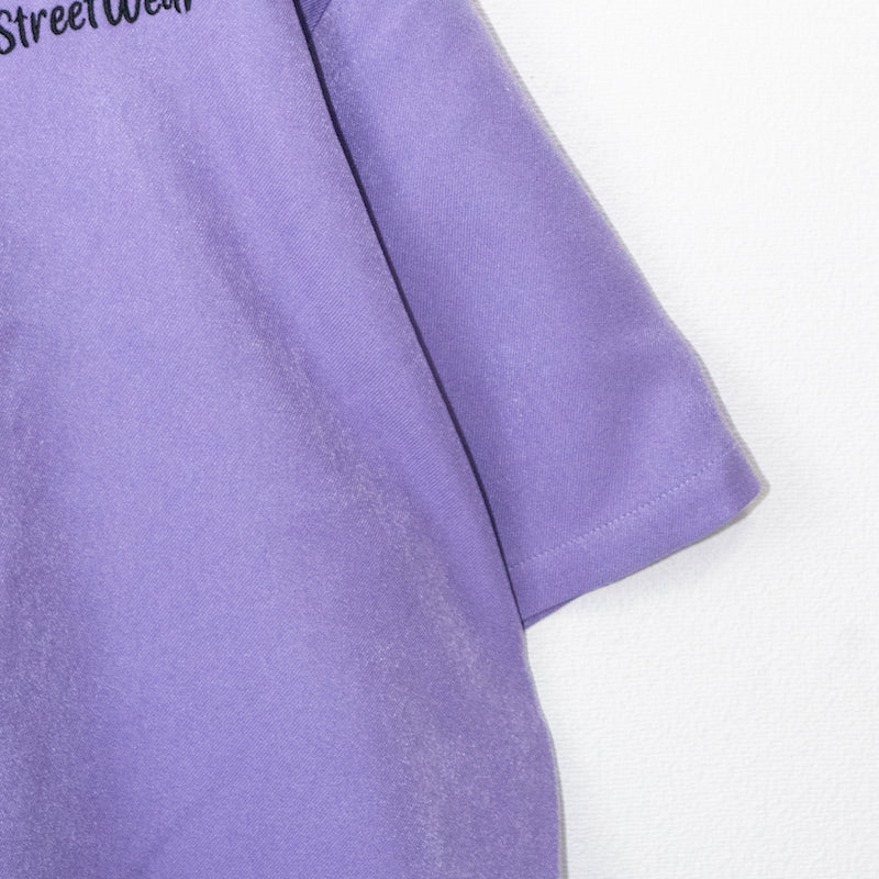 VISION STREET WEAR カセット刺繍 開襟半袖シャツ PURPLE
