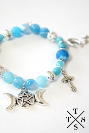 XTS Blue Mode PentagraMoon Bracelet - YOUAREMYPOISON
