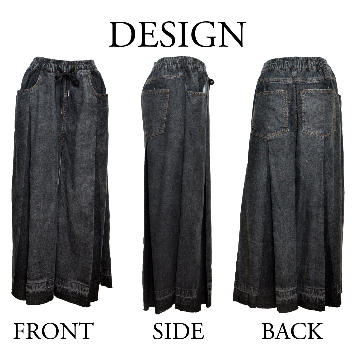 Mode Damaged Denim Long Skirt - YOUAREMYPOISON