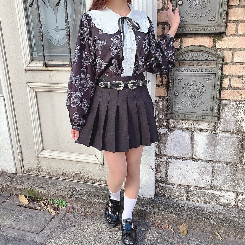 Teddy Bear Frill Collar L/S Shirt - YOUAREMYPOISON