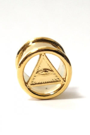 Pyramid Frame Tunnel Body Pierce (Gold) - YOUAREMYPOISON