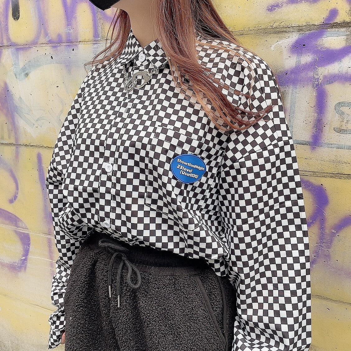 Checker Allover L/S Shirt - YOUAREMYPOISON