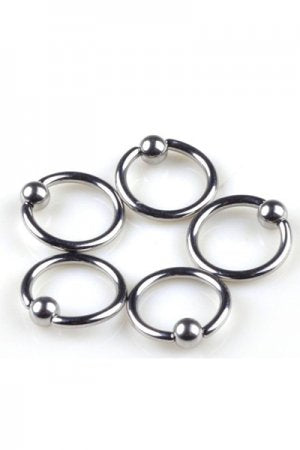 Stainless Steel Captive Beads Ring Body Earring Silver