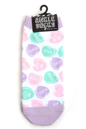 Ladies Ankle Socks (Candy Hearts) - YOUAREMYPOISON
