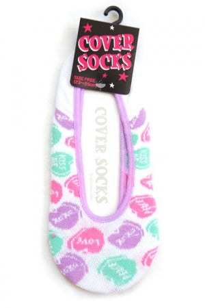 Ladies Cover Socks (Candy Hearts) - YOUAREMYPOISON