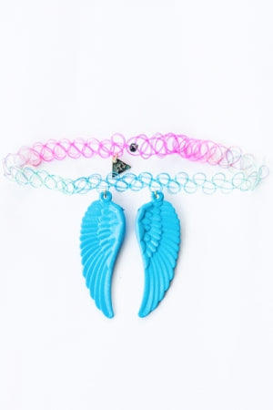 XTS Wings Tattoo Necklace (Blue) - YOUAREMYPOISON