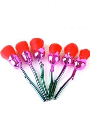 Roses Makeup Brush 6pcs Set (Red) - YOUAREMYPOISON