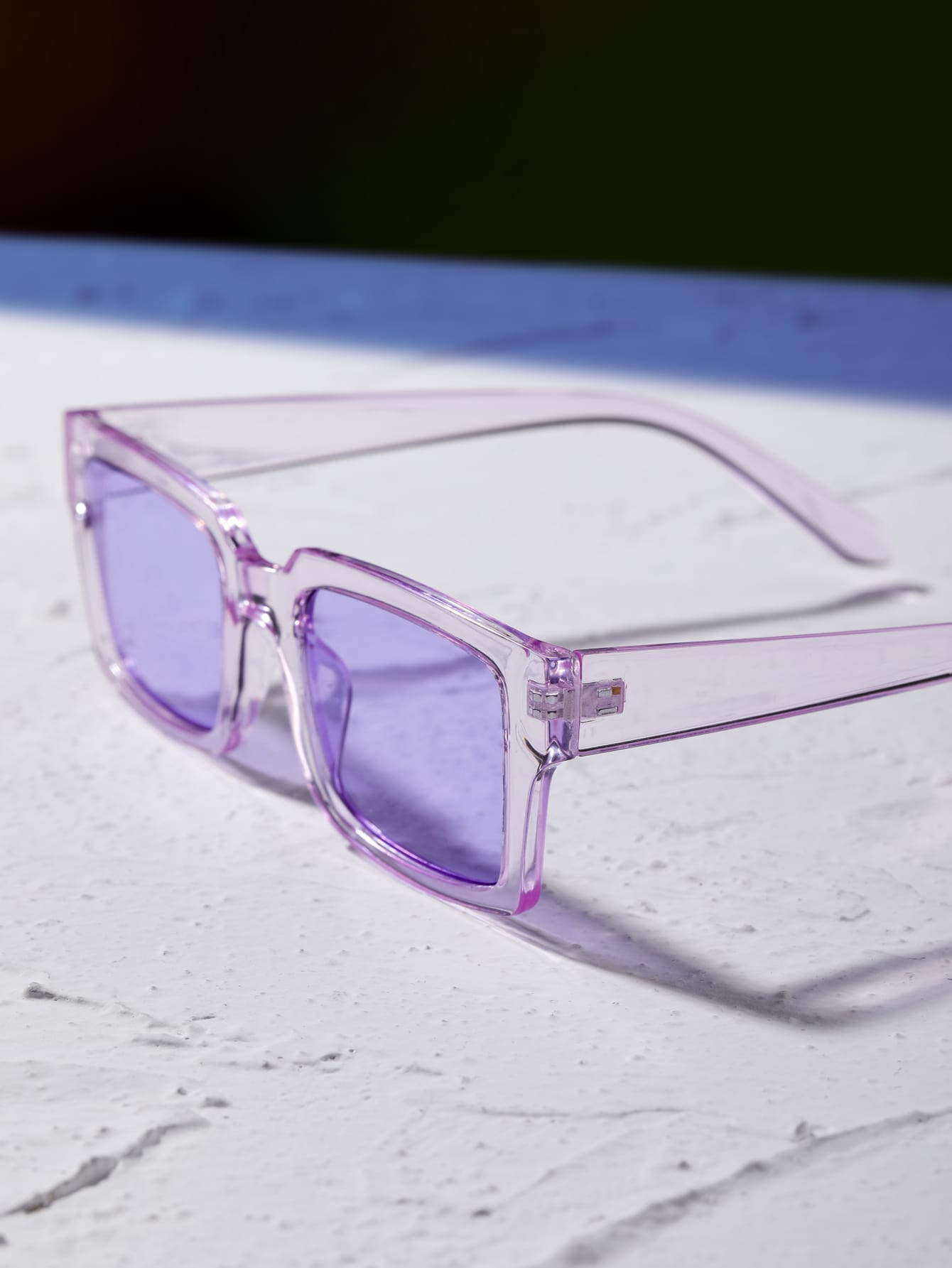 Square Frame Clear Sunglass (Purple) - YOUAREMYPOISON
