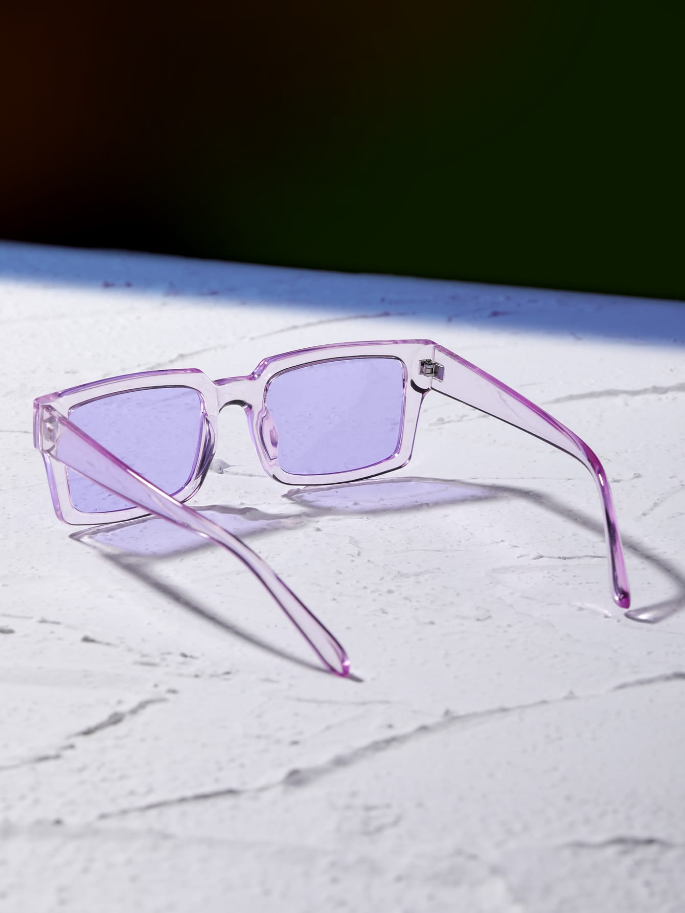 Square Frame Clear Sunglass (Purple) - YOUAREMYPOISON