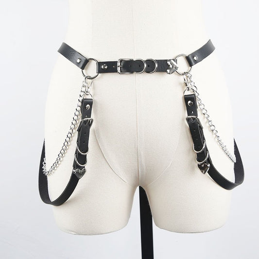 Synthetic Leather Harness Belt - YOUAREMYPOISON