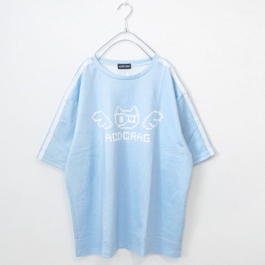 ACDC RAG Dot Neko Short Sleeve T-shirt Pastel Blue - YOUAREMYPOISON