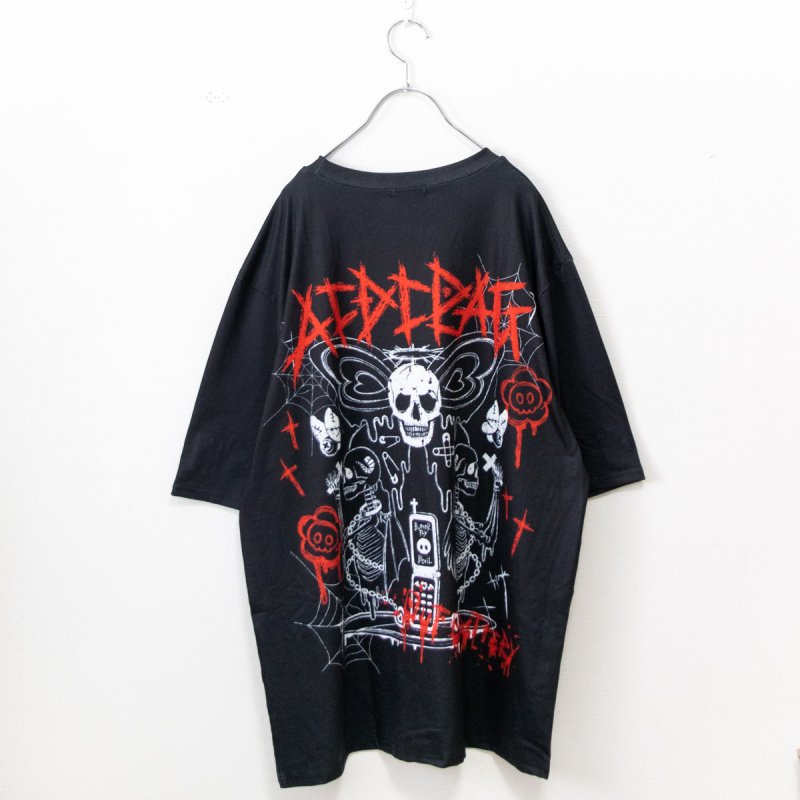 ACDC Rag Wing Heart Big T-shirt Black - YOUAREMYPOISON