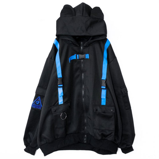 ACDC RAG CYBER PUNK vortex jacket NEON BLUE BLACK