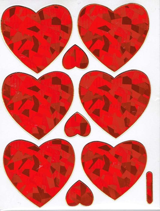 Glitter Sticker Sheet BIG HEART RED