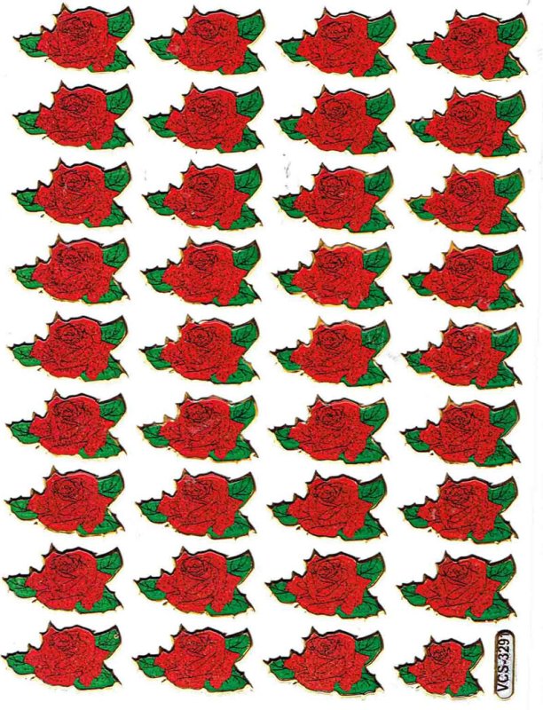 Glitter Sticker Sheet Mini rose red