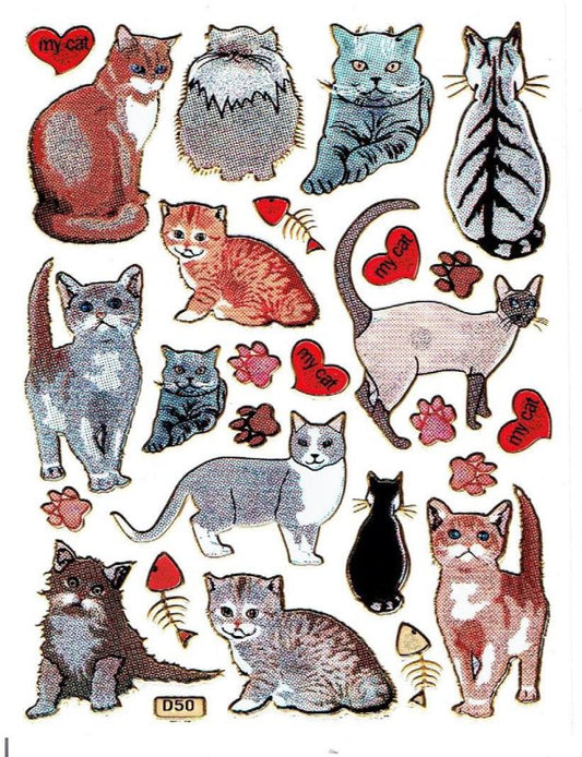Glitter Sticker Sheet CATS