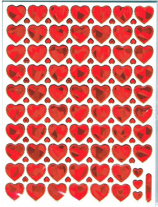 Glitter Sticker Sheet Heart RED SMALL