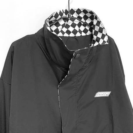 Checker Nylon Blouson Jacket Black - YOUAREMYPOISON