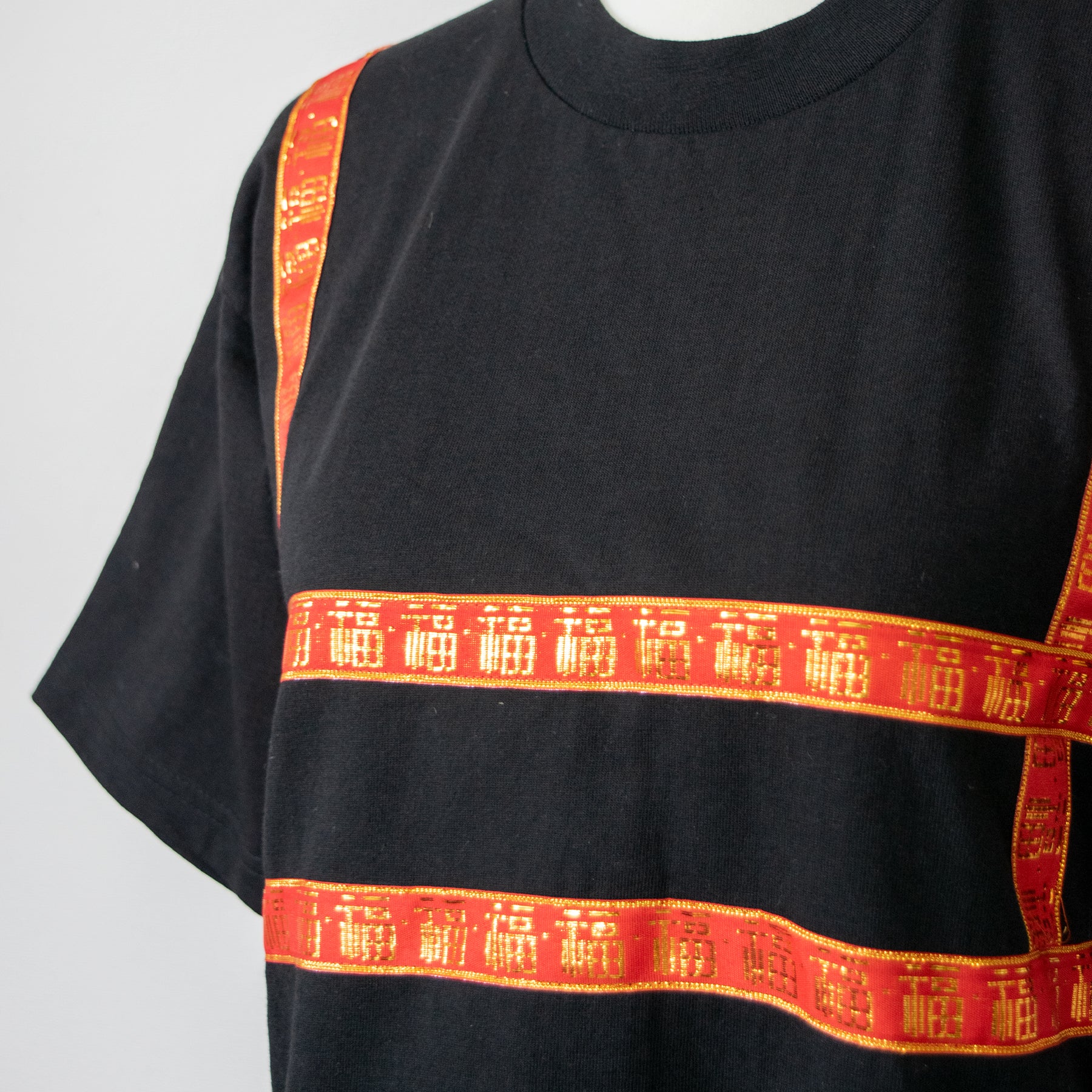 Chinatape Harness style BIG T-shirt Black - YOUAREMYPOISON