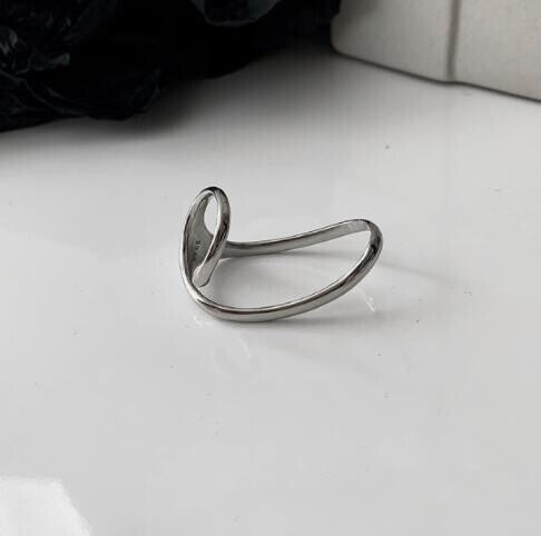 Oval Line Silver 925 Ring (Silver) - YOUAREMYPOISON