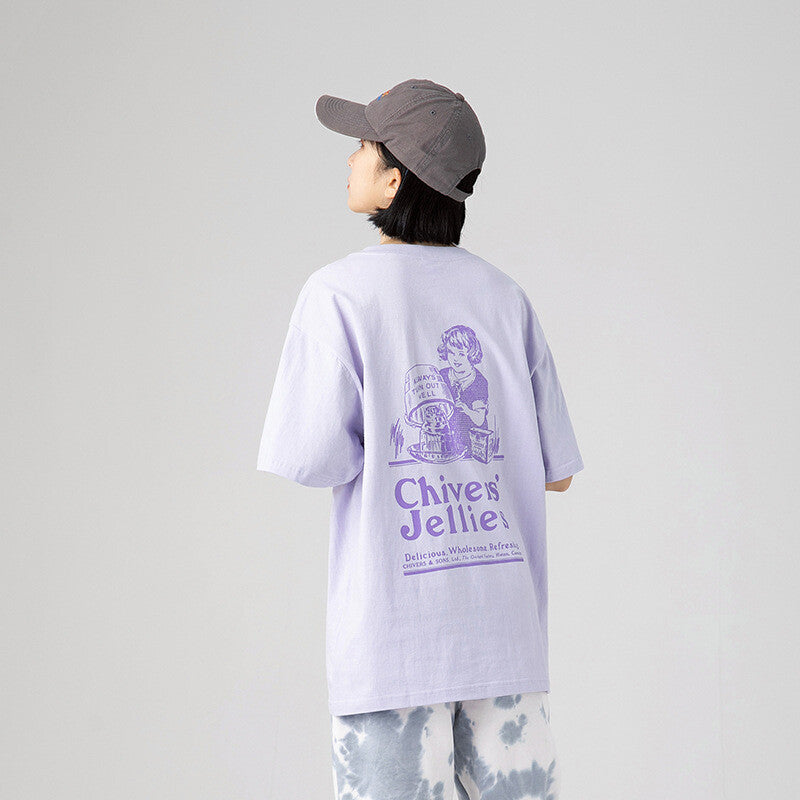 Girl Graphic Printed S/S T-shirt (Purple) - YOUAREMYPOISON
