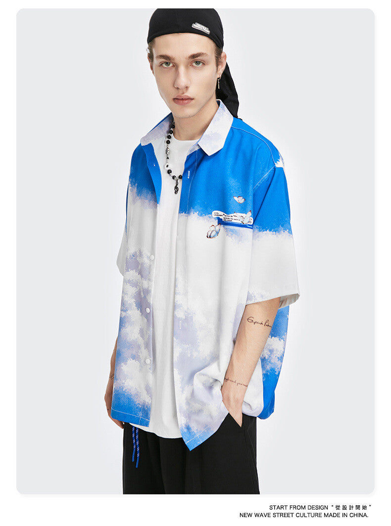 Sky All-over S/S Shirt - YOUAREMYPOISON