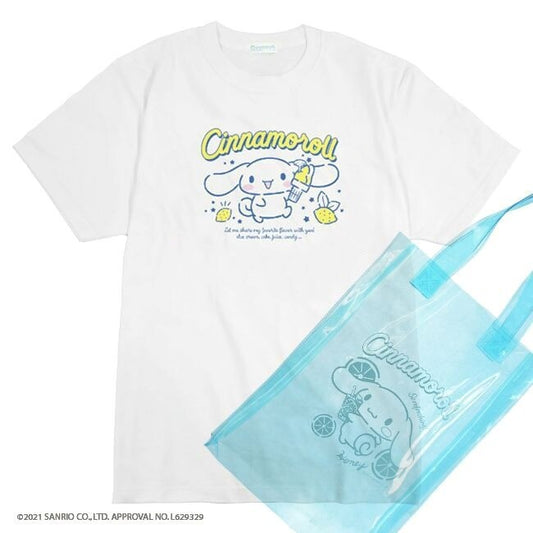 Cinnamoroll Sanrio S/S T-shirt w/PVC Bag (White) - YOUAREMYPOISON