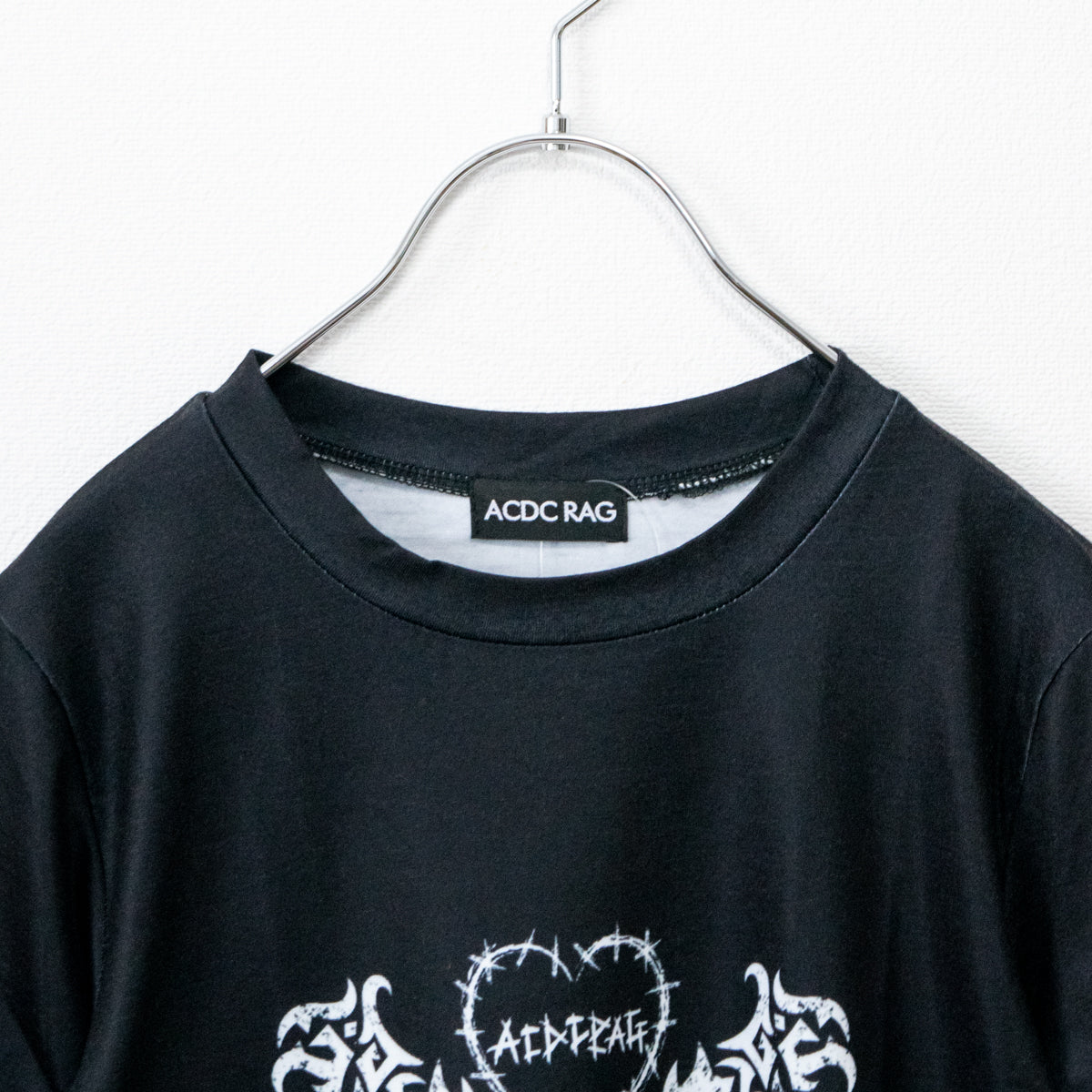 ACDC Rag Wing Heart Chibi T Short Sleeve T-shirt Black - YOUAREMYPOISON