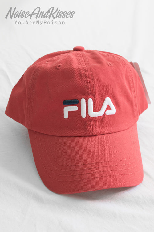 FILA LINEAR LOGO LOW CAP (Red) - YOUAREMYPOISON