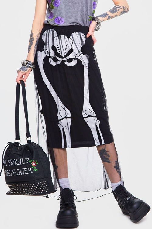 JAWBREAKER Skeleton Layer Skirt Black - YOUAREMYPOISON