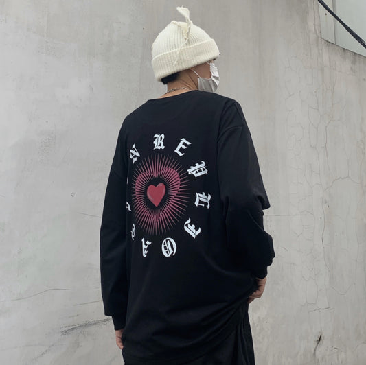 Circle Logo And Heart L/S T-shirt - YOUAREMYPOISON