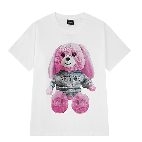 Pink Rabbit S/S T-shirt (White) - YOUAREMYPOISON