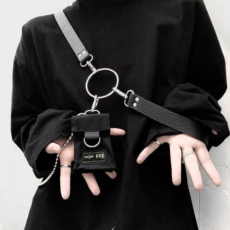 Ring Chain Harness w/Mini Pouch Black - YOUAREMYPOISON