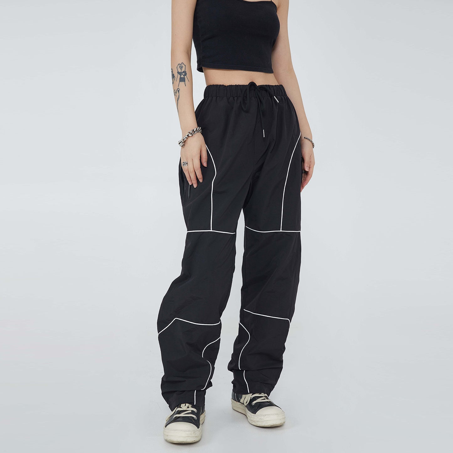 MADE EXTREME BLACK AIR Line Long Pants Black - YOUAREMYPOISON