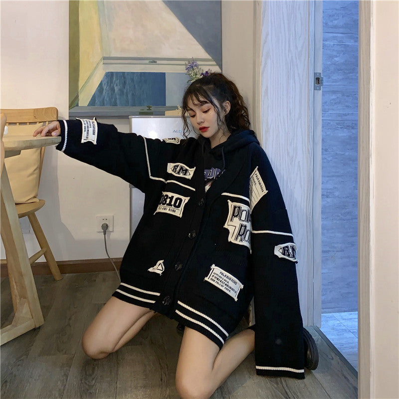 Patch Cardigan Black - YOUAREMYPOISON