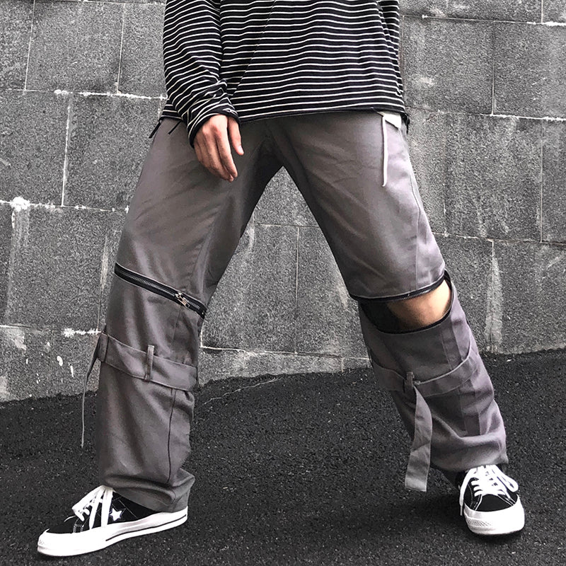 Zipper Joint Belt Pants (2 color) - YOUAREMYPOISON